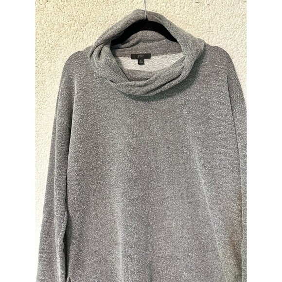 J. Crew Cowl Neck Sweater Medium Cotton Blend Gray - Picture 2 of 9